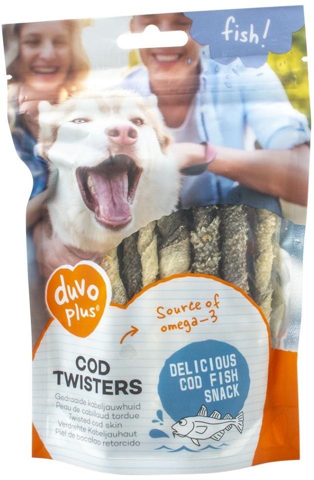 Duvo+ Fish! Točená koža z tresky pre psov 100 g Maškrty pre psov