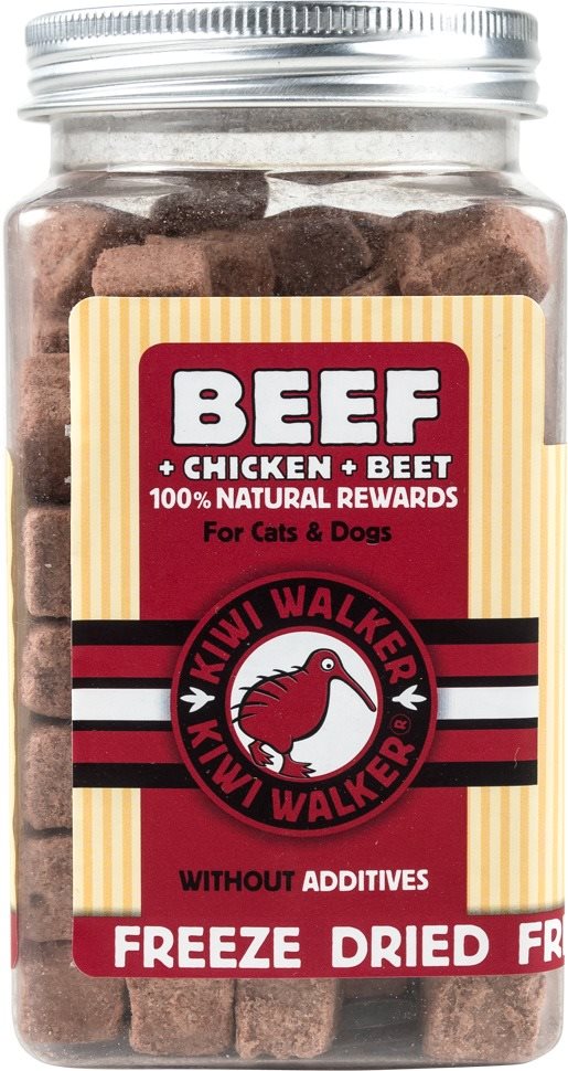 Kiwi Walker Mrazom sušené hovädzie, kuracie a červená repa 90 g...