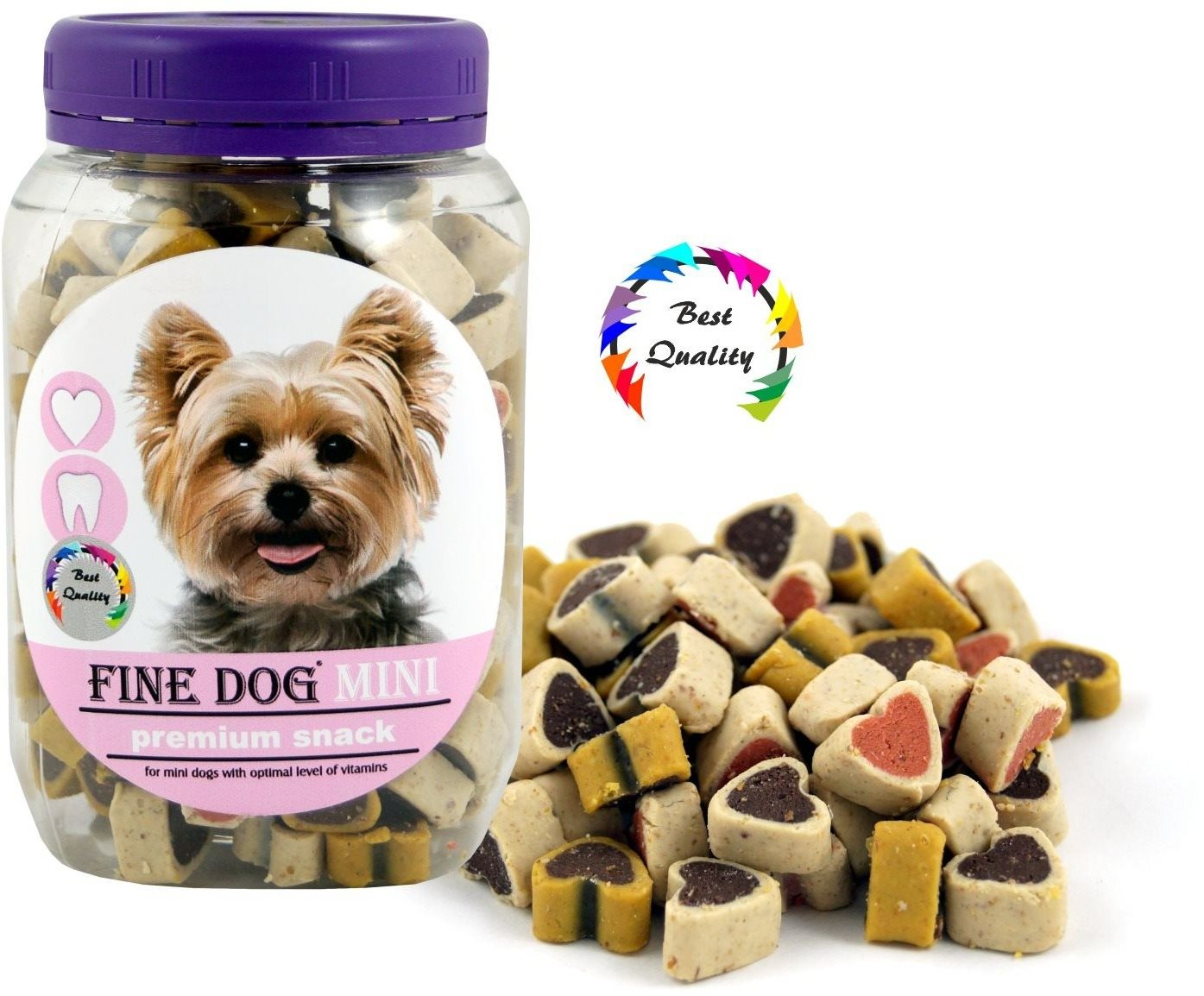 FINE DOG MINI Srdiečka Soft MIX 280 g Maškrty pre psov