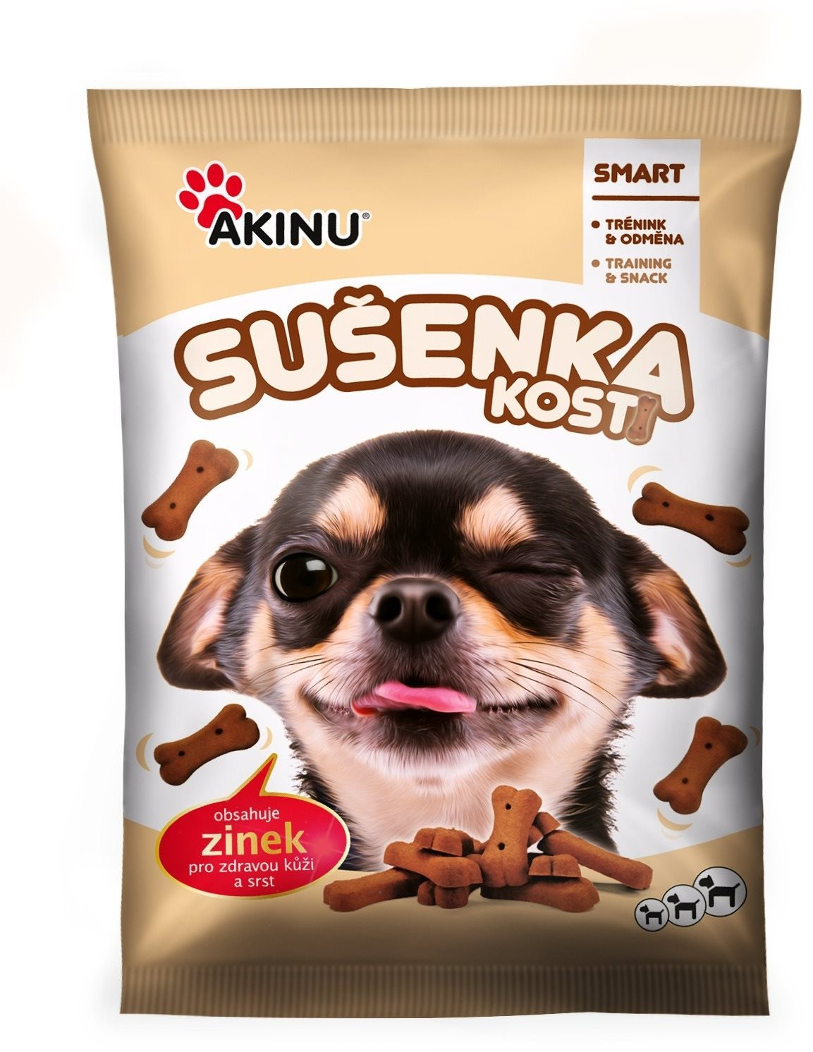 Akinu sušienka KOSTI so zinkom 400 g Maškrty pre psov