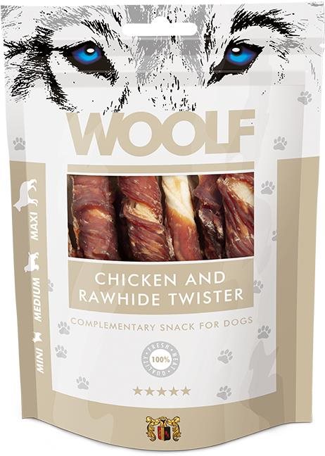 Woolf Chicken and Rawhide Twister 100 g Maškrty pre psov