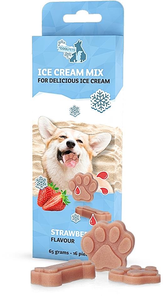 CoolPets zmrzlina pre psov, zmes na výrobu Jahoda Maškrty pre psov
