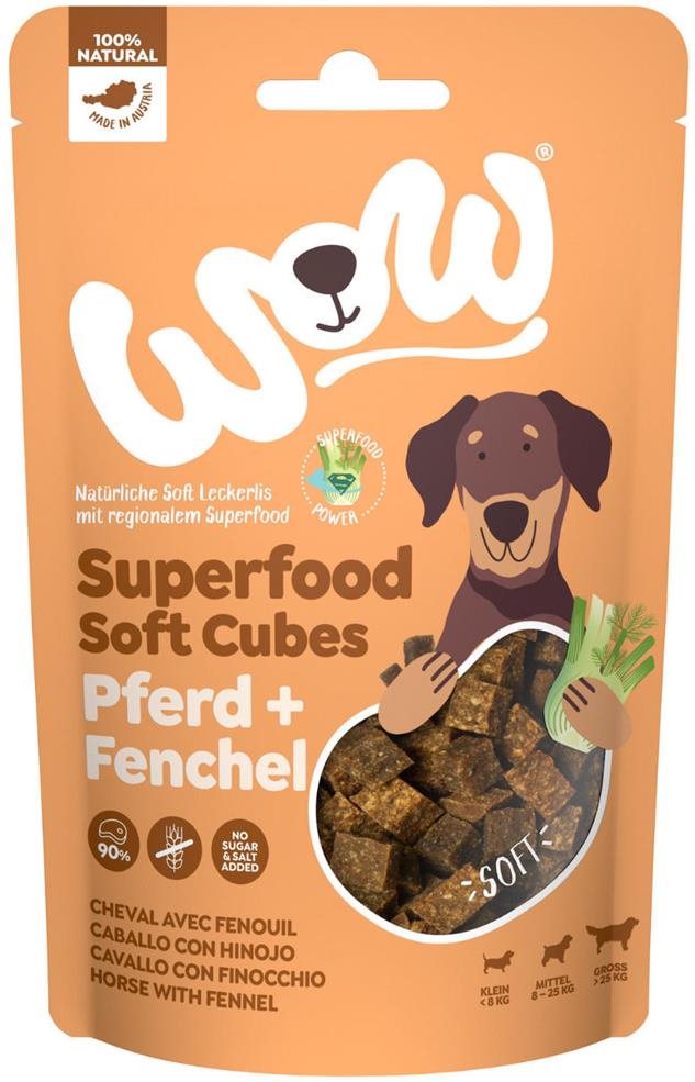 Wow maškrty Superfood mäkké kocky Konské s feniklom 150 g Maškrty...