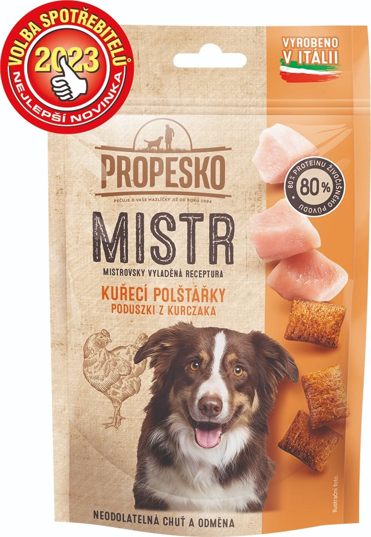 Propesko Mistr chrumkavé vankúšiky s kuracím 60 g Maškrty pre psov