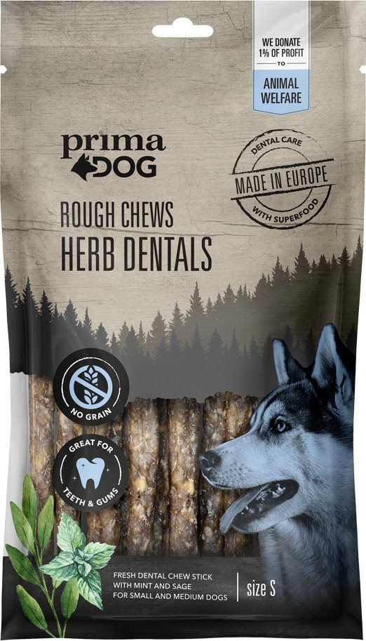 PrimaDog dentálne kosti s bylinkami S 12 cm 100 g Kosť pre psa