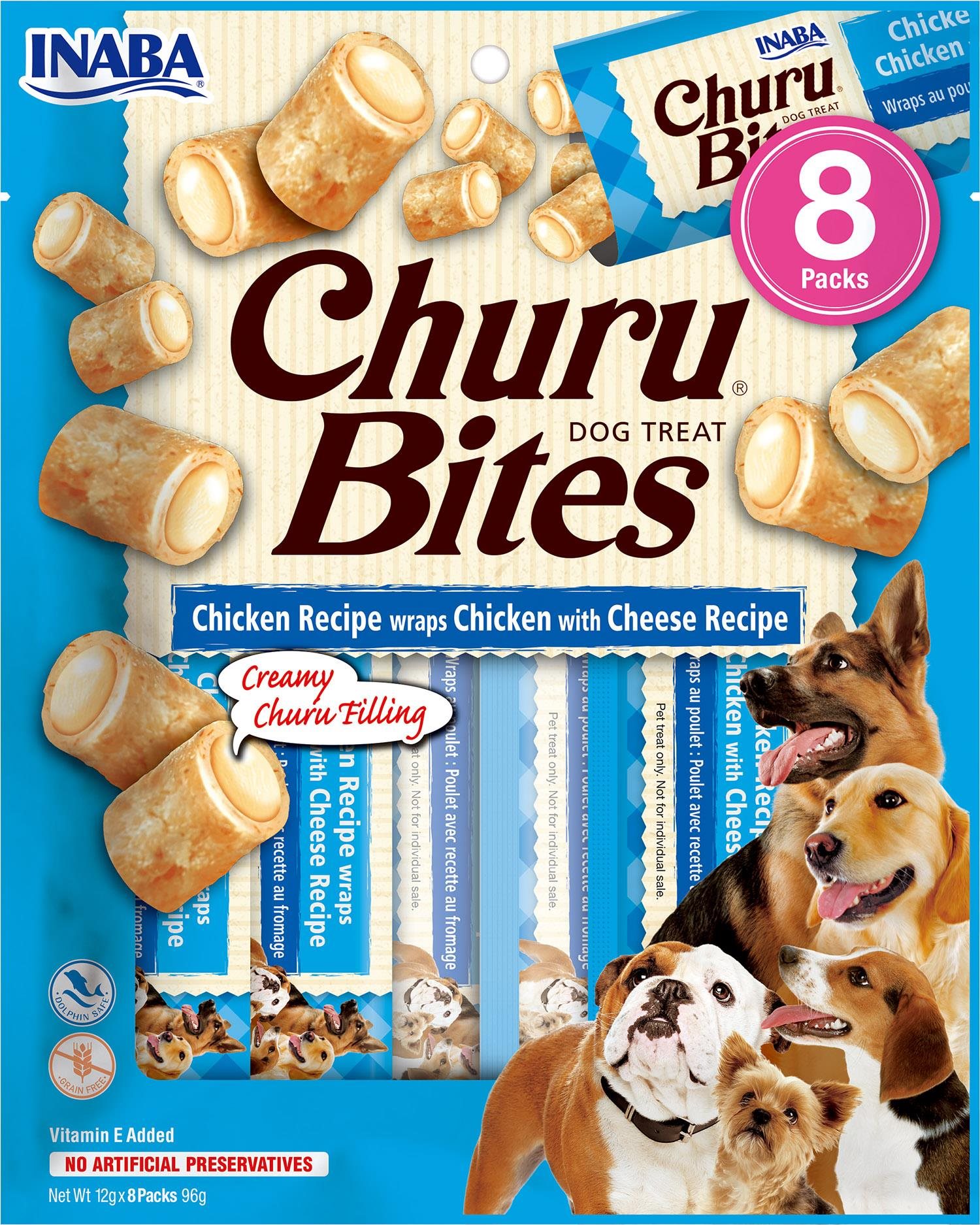 Inaba Churu Dog Bites kuracie wraps so syrom 8× 12 g Maškrty pre psov