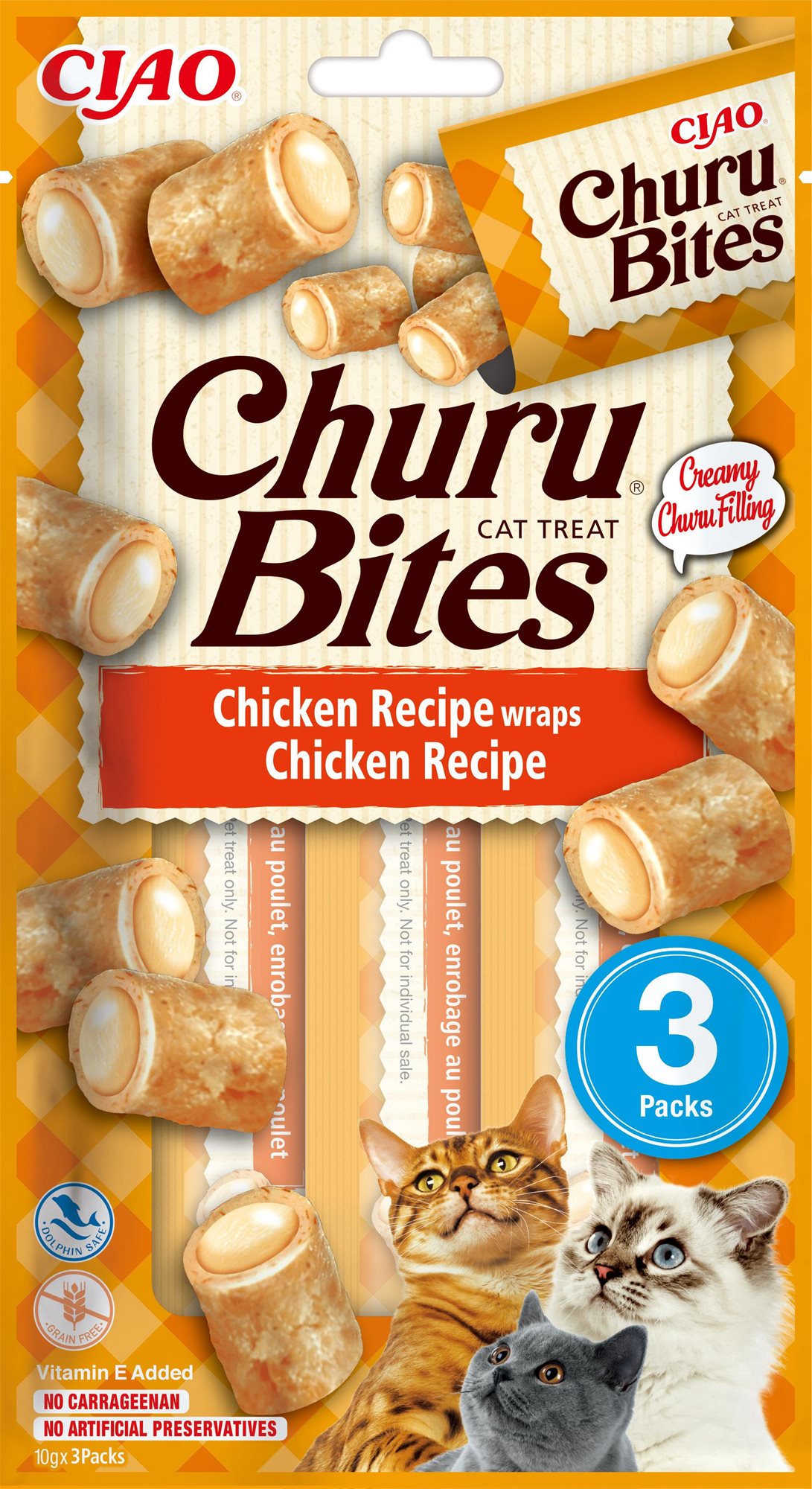 Ciao Churu Cat Bites kurací wraps s kuracím pyré 3× 10 g Maškrty...