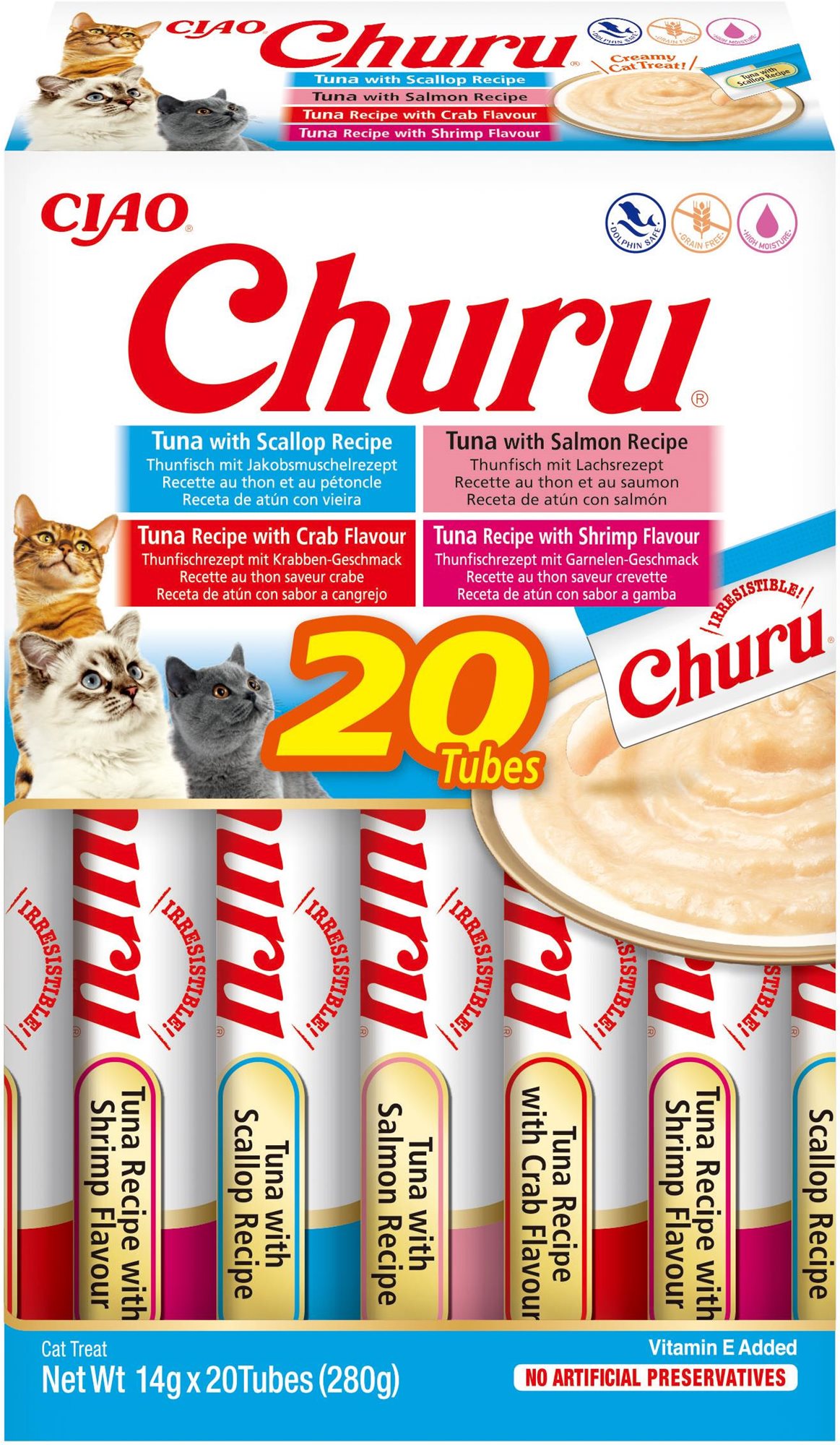 Ciao Churu Cat BOX Tuna Seafood Variety 20× 14 g Maškrty pre mačky