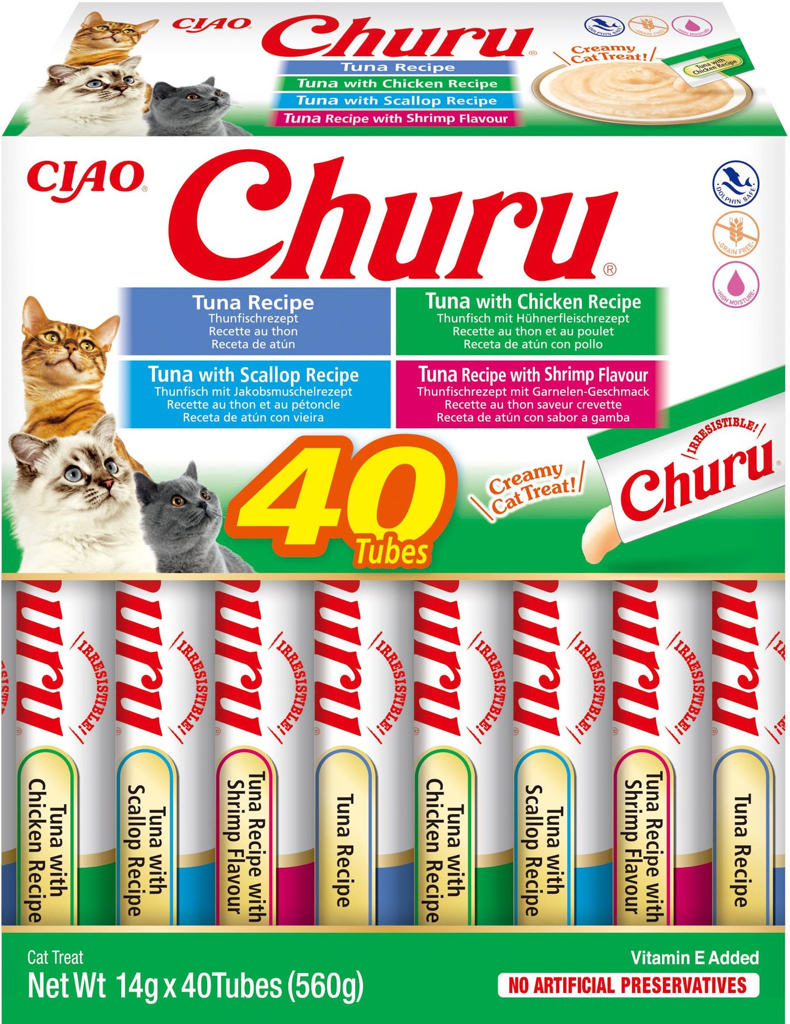 Ciao Churu Cat BOX Tuna Seafood Variety 40× 14 g Maškrty pre mačky
