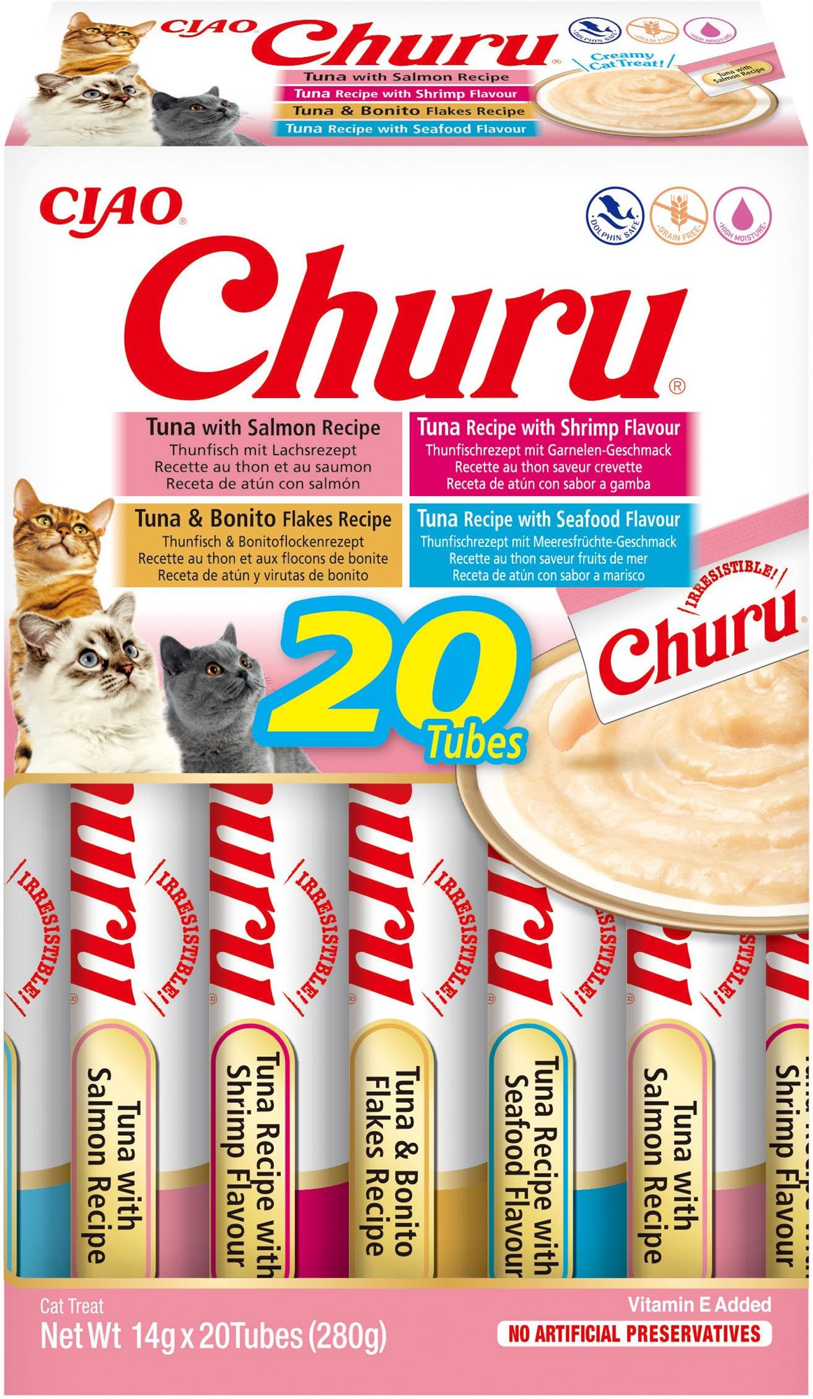 Ciao Churu Cat BOX Seafood Variety 20× 14 g Maškrty pre mačky