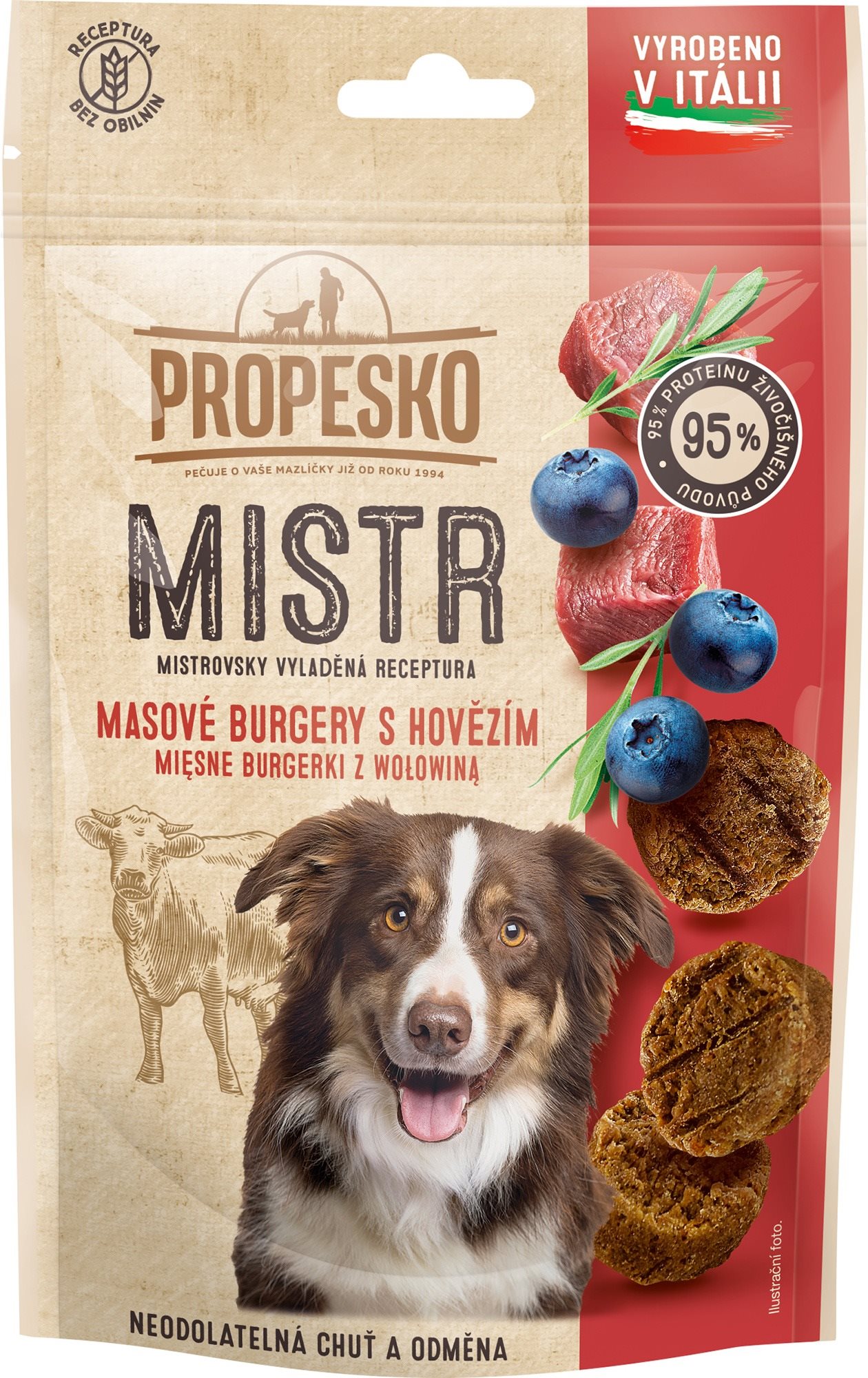 Propesko Mistr burger s hovädzím, čučoriedkou a rozmarínom 60 g...