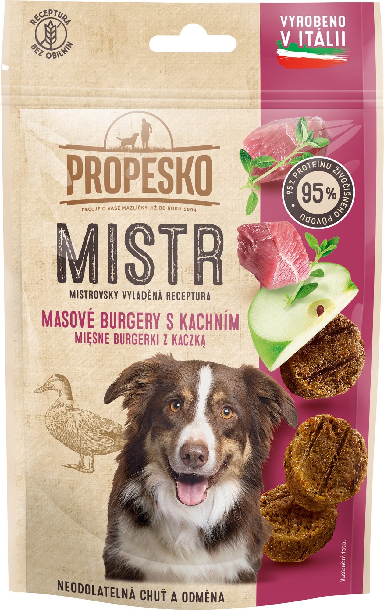 Propesko Mistr burger s kačacím, jablkom a tymiánom 60 g Maškrty...