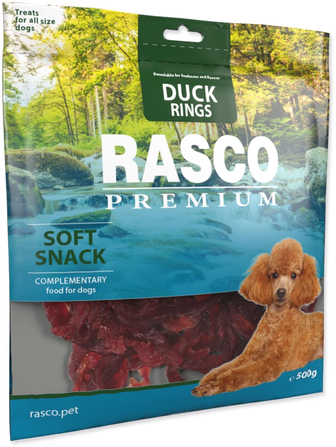 Rasco Premium Pochúťka kačacie krúžky 500 g Sušené mäso pre psov
