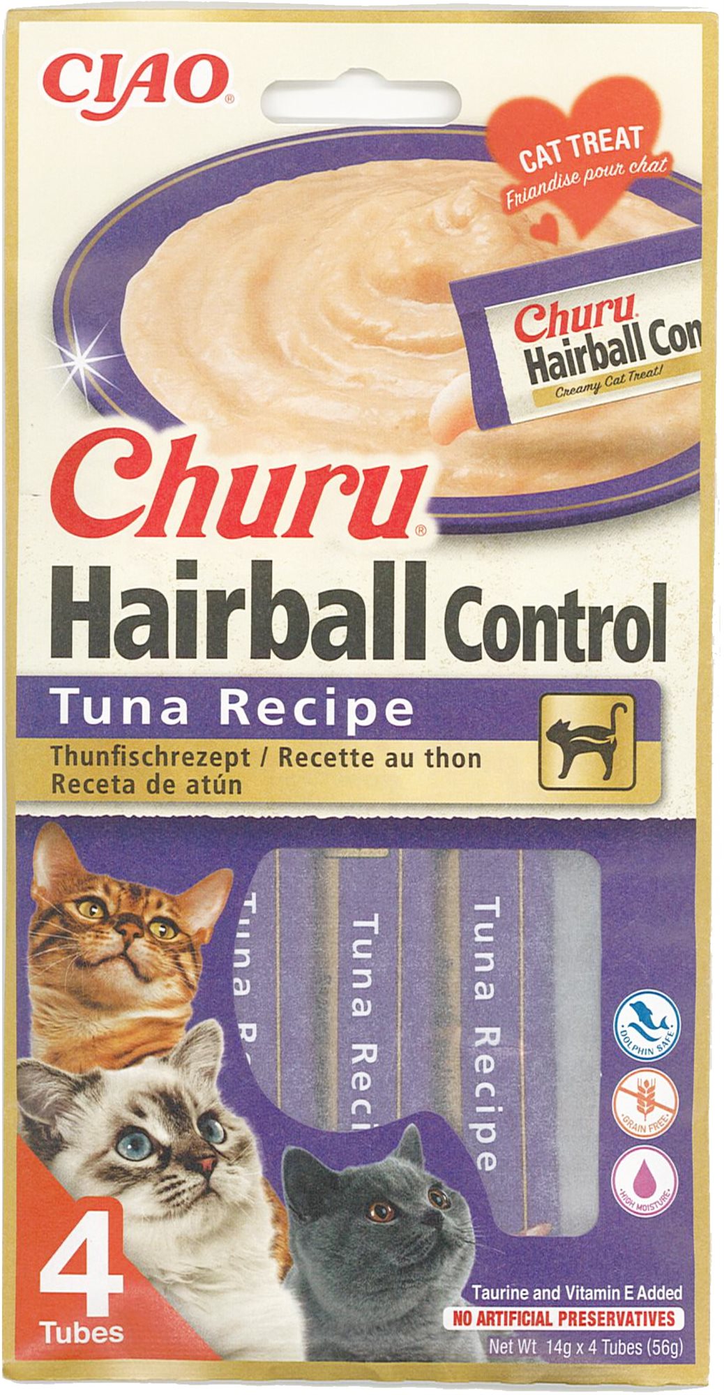 Ciao Churu Hairball Tuna Recipe 4× 14 g Maškrty pre mačky