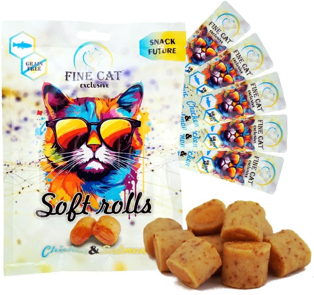 Fine Cat Exclusive soft roll desiata pre mačky kuracie s lososom 5...