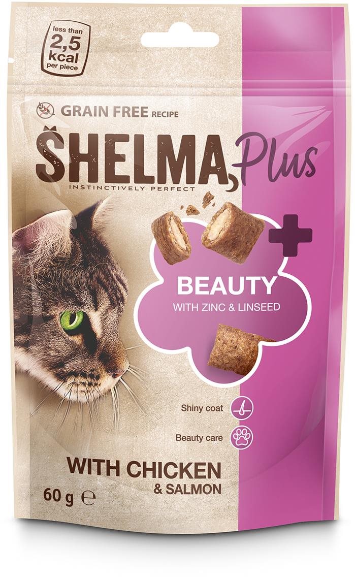 Shelma Beauty bezobilné vankúšiky, kurča, losos 60 g Maškrty pre...