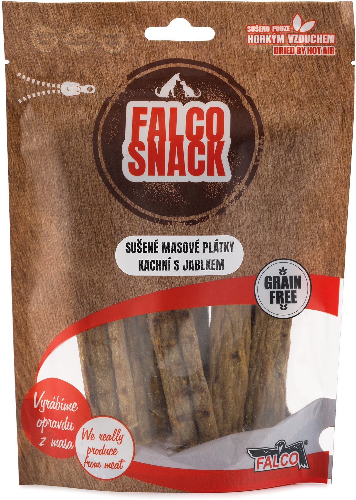 Sokol Falco Snack Kačacie plátky s jablkom 100 g Maškrty pre psov
