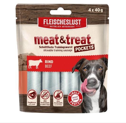 Meatlove Meat & Treat Beef 4× 40 g Saláma pre psov