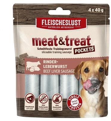Meatlove Meat & Treat Beef Liver 4× 40 g Saláma pre psov