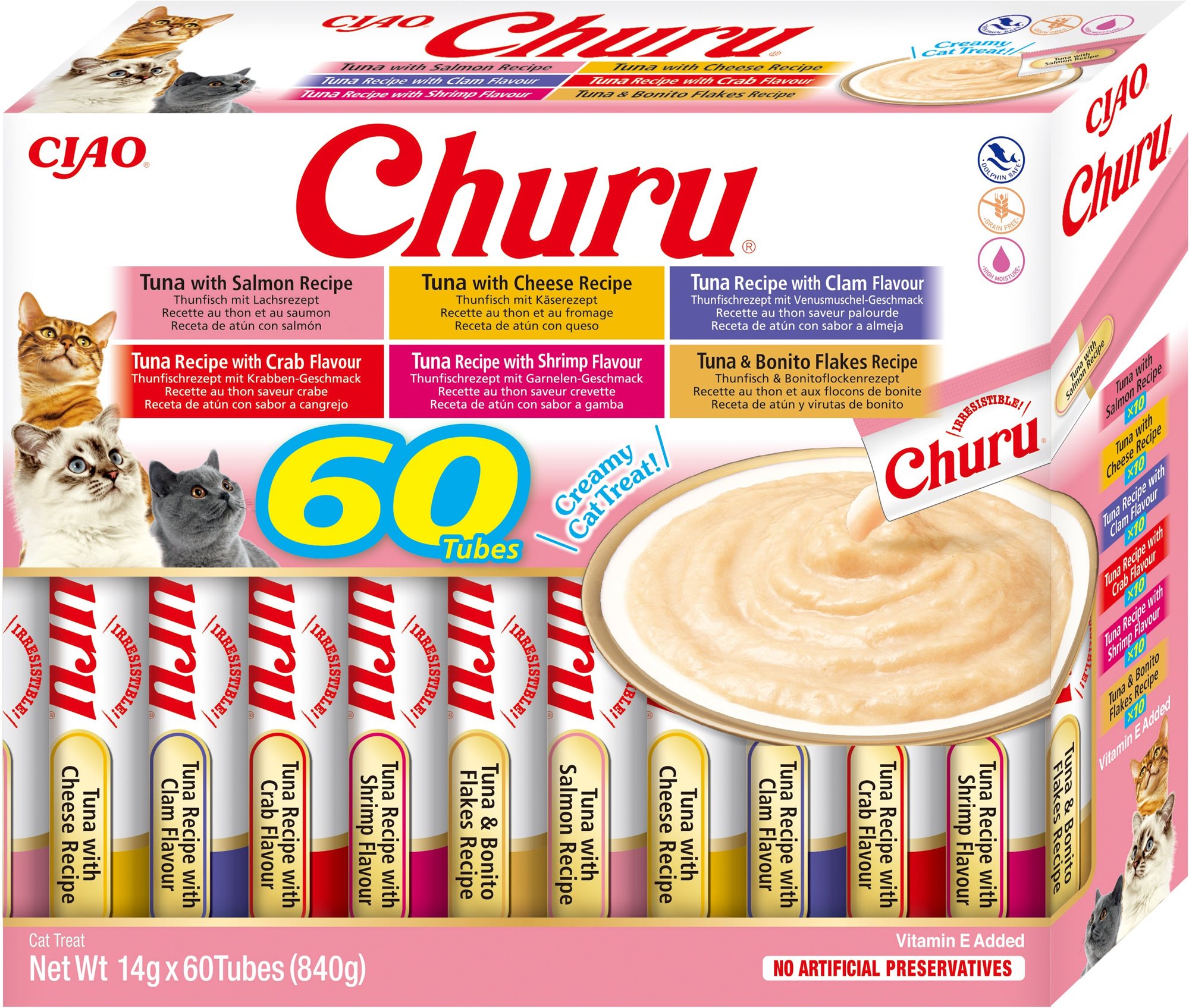 Ciao Churu Cat Box Tuniakové variácie 60× 14 g Maškrty pre mačky