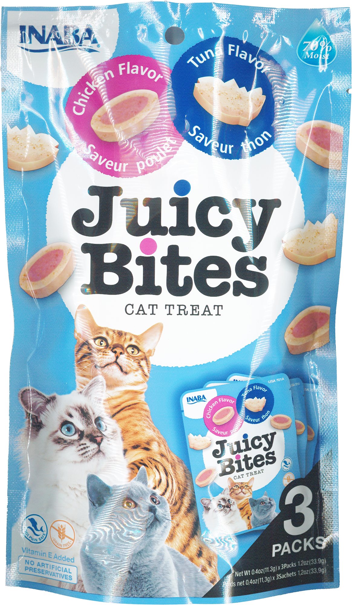Ciao Churu Cat Juicy Bites s príchuťou kurčaťa a tuniaka 3× 11,3 g...