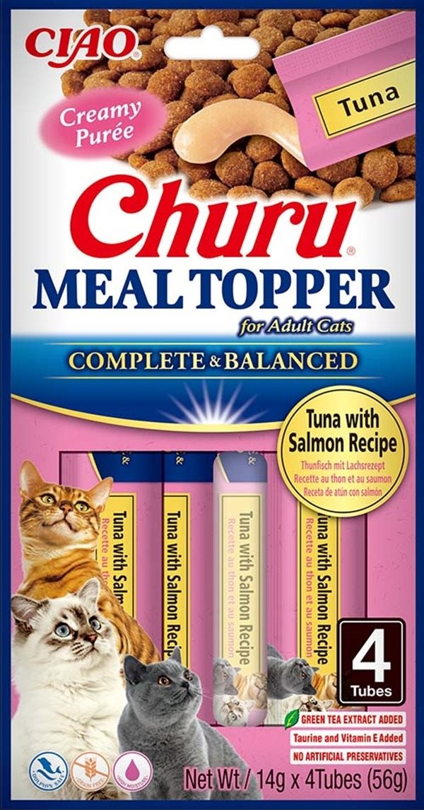Ciao Churu Cat Meal Topper s tuniakom a lososom 4× 14 g Maškrty pre...