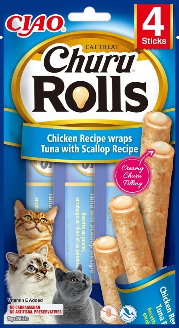 Ciao Churu Cat Rolls Kuracie trubičky s krémom z tuniaka a...