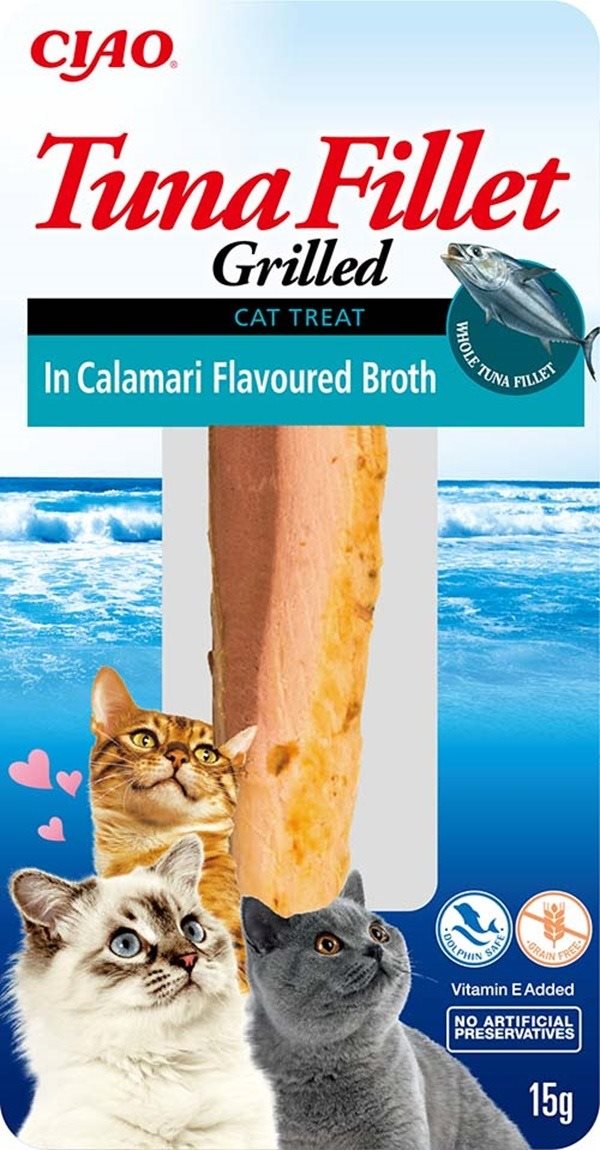 Ciao Churu Cat Filet z tuniaka vo vývare z kalmárov 15 g Maškrty...