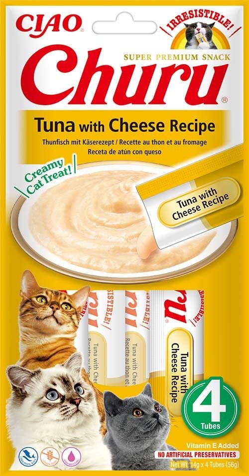 Ciao Churu Cat Pyré z tuniaka so syrom 4× 14 g Maškrty pre mačky