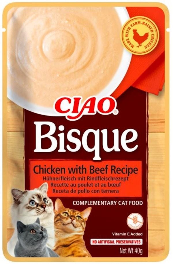 Ciao Churu Cat Bisque Kuracie a hovädzie pyré 40 g Maškrty pre mačky