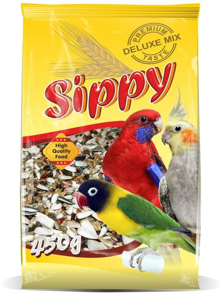 Sippy deluxe pre malých a stredných papagájov 450 g Krmivo pre vtáky