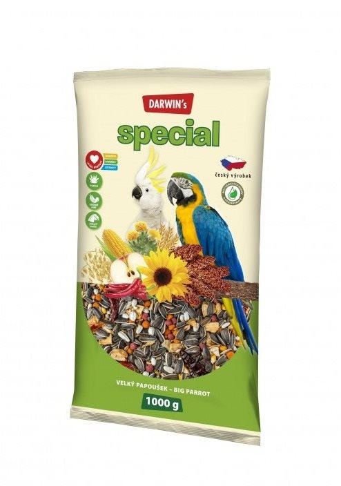 DARWIN's NEW veľký papagáj špeciál 1 000 g Krmivo pre vtáky
