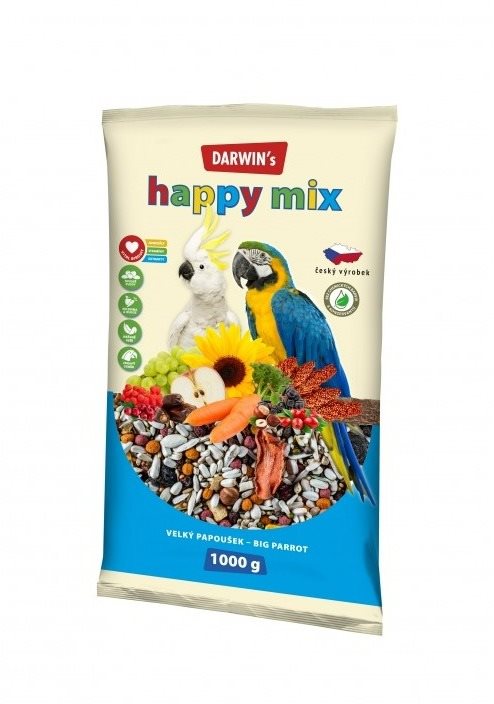 DARWIN's NEW veľký papagáj happy mix 1 000 g Krmivo pre vtáky