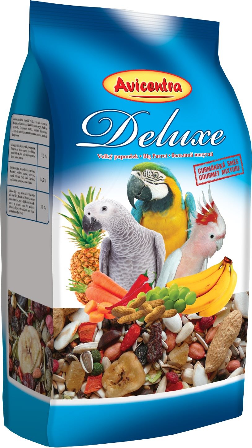 Avicentra Deluxe, veľký papagáj, 1 kg Krmivo pre vtáky
