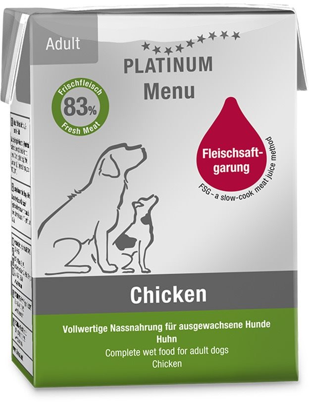 Platinum natural menu chicken kura 375 g Paštéta pre psov