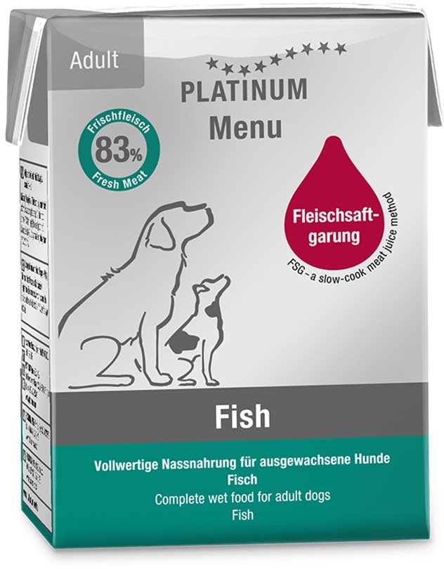 Platinum natural menu pure fish ryby 375 g Paštéta pre psov