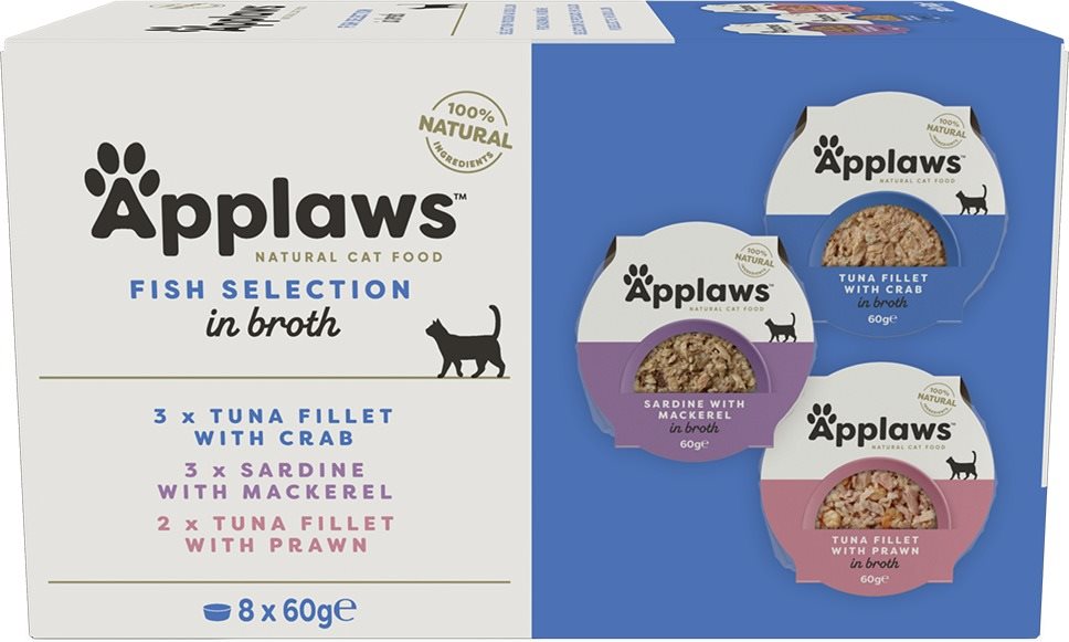 Applaws miska Cat Pot multipack Rybí výber 8× 60 g Vanička pre mačky