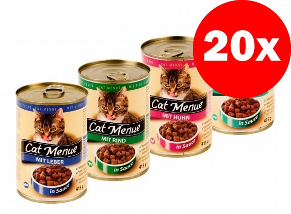 Cat Menue mix balenia – 4 príchute – kuracia, hovädzia, pečeň, ryba...