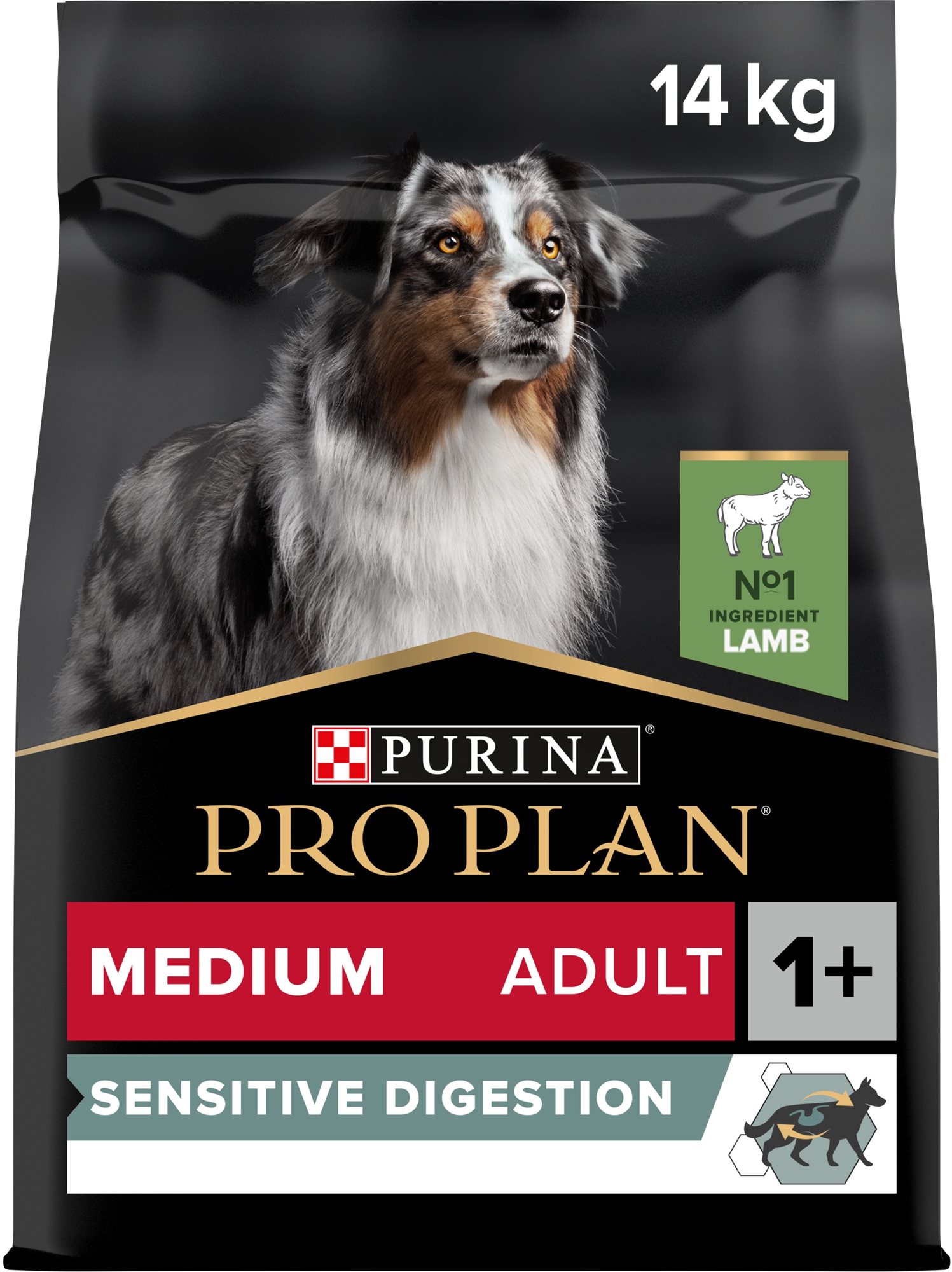 Pro Plan medium sensitive digestion jahňa 14 kg Granuly pre psov