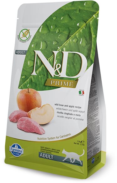 N&D Prime Cat Adult Boar & Apple 10 kg Granule pre mačky