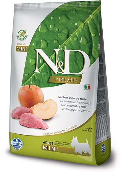 N&D Prime Dog Adult Mini Boar & Apple 2,5 kg Granuly pre psov