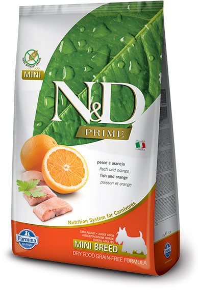 N&D Ocean Dog Adult Mini Herring & Orange 2,5 kg Granuly pre psov