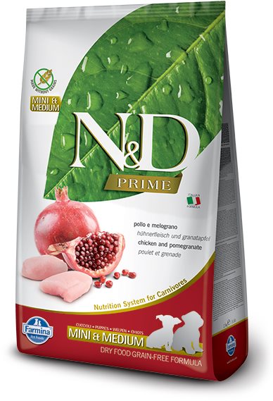 N&D Prime Dog Puppy Mini Chicken & Pomegranate 2,5 kg Granule pre...