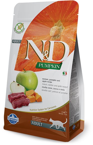 N&D Pumpkin Cat Adult Venison & Apple 1,5 Kg Granule pre mačky