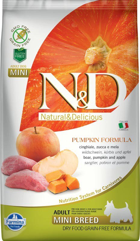 N&D Pumpkin Dog Adult Mini Boar & Apple 2,5 kg Granuly pre psov