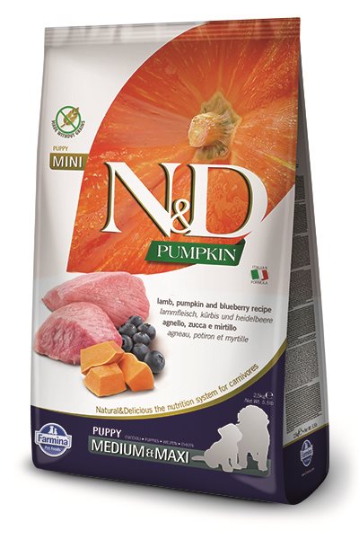 N&D Pumpkin Dog Puppy Medium & Maxi Lamb & Blueberry 12 kg Granule...