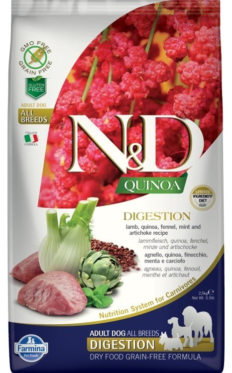 N&D Quinoa Dog Digestion Lamb & Fennel 7 kg Granuly pre psov