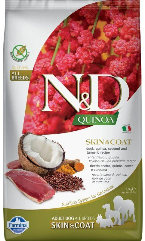 N&D Quinoa Dog Skin & Coat Duck & Coconut 2,5 kg Granuly pre psov