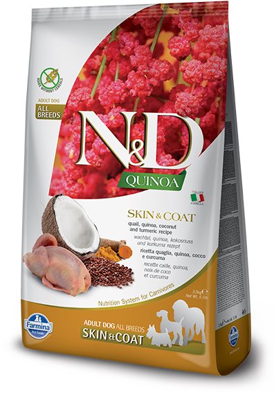 N&D Quinoa Dog Skin & Coat Quail & Coconut 2,5 kg Granuly pre psov