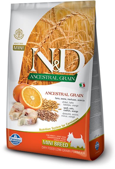N&D Ancestral Grain Dog Adult Mini Codfish & Orange 7 kg Granuly...